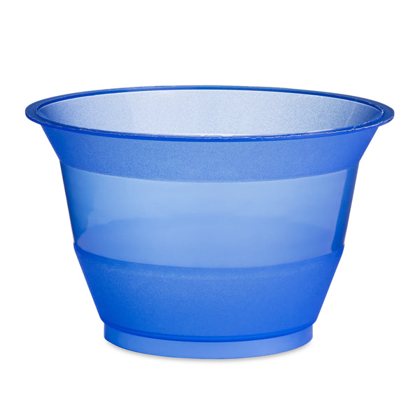 The Murano Gelato Cup Blue 170g/6oz by Gelato Supply is a translucent, biodegradable cup with a wide opening and tapered base, shown against a white background.